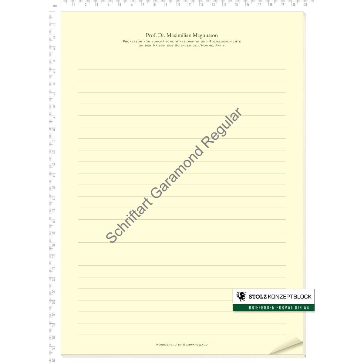 STOLZ Konzeptblock A4 liniert (Garamond Regular)
